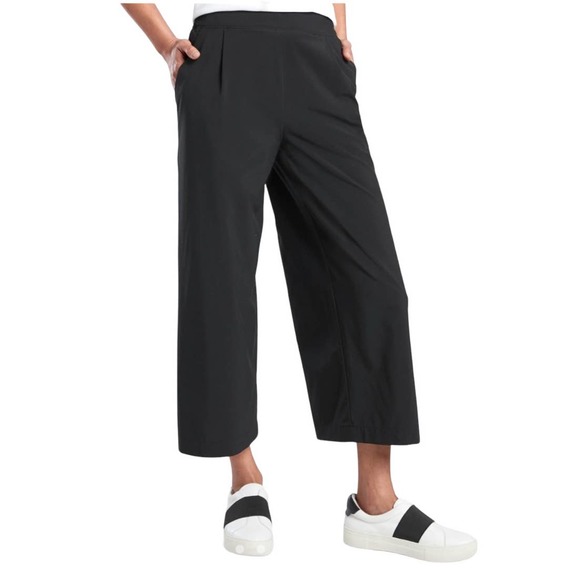 Athleta Pants - ATHLETA BROOKLYN BLACK WIDE LEG CROP PANT WOMEN SIZE 6 TALL